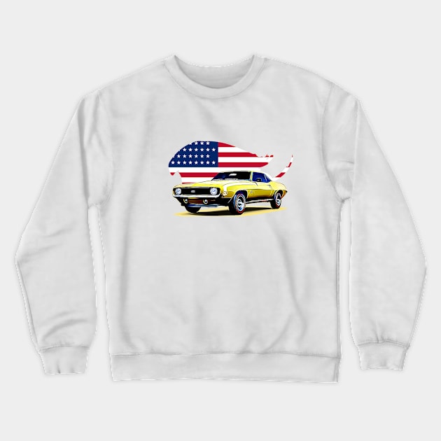 Classic Camaro USA Print Crewneck Sweatshirt by Auto-Prints